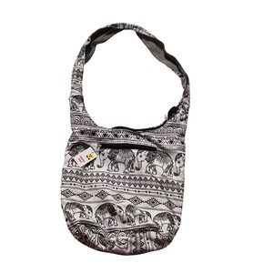 Elephant Print Crossbody Hobo Bag Bohemian Hippie Sling Shoulder Bag